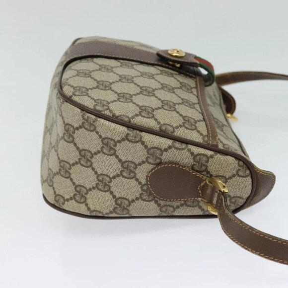 GUCCI GG Supreme Web Sherry Line Shoulder Bag PVC Beige 39 02 032 Auth ki5847 - Picture 5 of 16